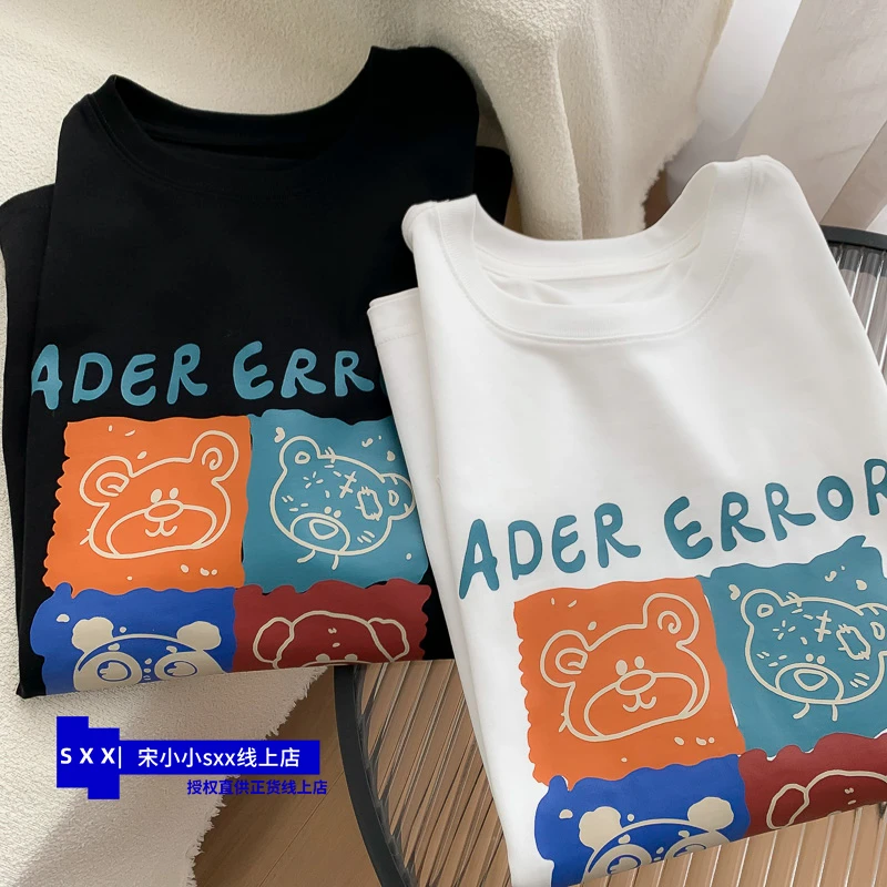 

ADER ERROR short-sleeved men and women spring and summer new loose cartoon print couples round neck casual short-sleeved T-shirt
