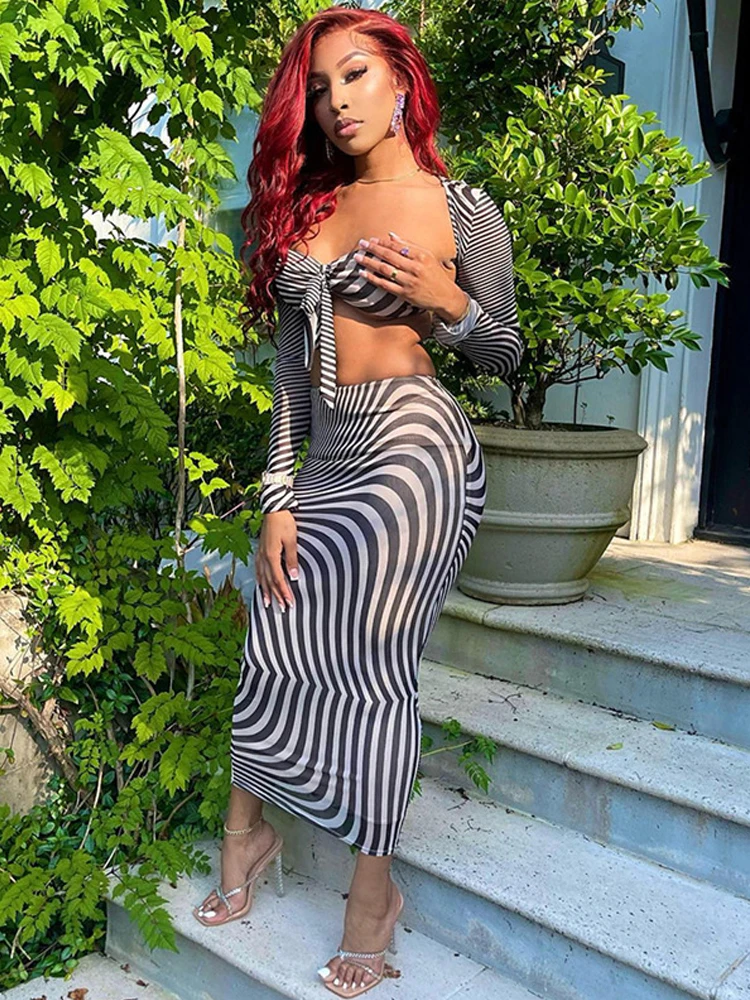 Women Autumn Two Piece Sets Outfits Long Sleeve Striped Crop Tops Bodycon Mesh Maxi Dress 2023 Fall Party Club Streetwear Y2K
Women Autumn Two Piece Sets Outfits Long Sleeve Striped Crop Tops Bodycon Mesh Maxi Dress 2023 Fall Party Club Streetwear Y2K