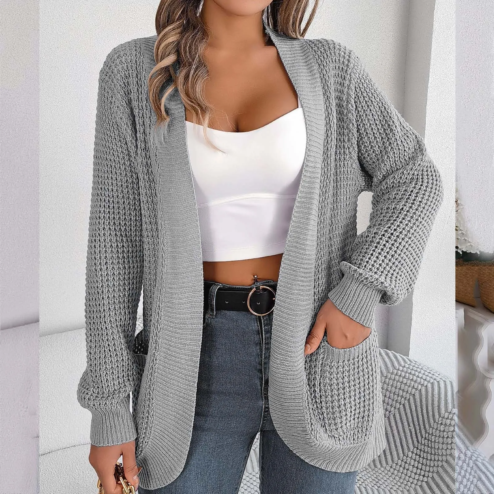 Winter Women Solid Color Cardigan Loose Casual Pocket Long Sleeve Knitted Sweater For Women Autumn Plus Size Coat
Winter Women Solid Color Cardigan Loose Casual Pocket Long Sleeve Knitted Sweater For Women Autumn Plus Size Coat
