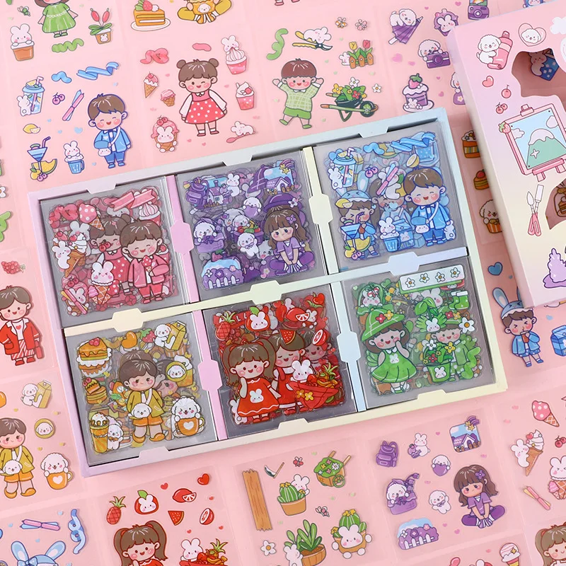 120PCS/LOT Kawaii Cartoon Boys And Girls Theme PVC Stickers Set 8*8cm DIY Decoration Scrapbooking Stationery Supplies
120PCS/LOT Kawaii Cartoon Boys And Girls Theme PVC Stickers Set 8*8cm DIY Decoration Scrapbooking Stationery Supplies