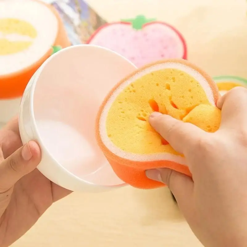 Fruit thickened sponge scouring pad strong decontamination dishcloth wipe dish towel Bathroom Cleaning Tools Scouring Powerful P
Fruit thickened sponge scouring pad strong decontamination dishcloth wipe dish towel Bathroom Cleaning Tools Scouring Powerful P