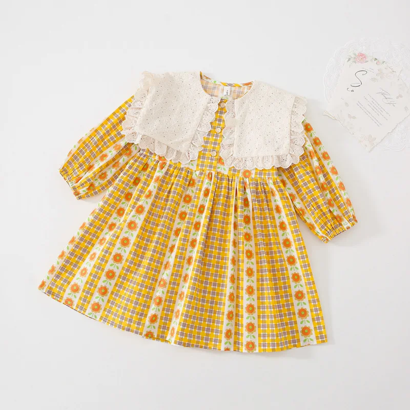 Spring and Autumn Girls' Dress Korean Style Embroidered Flowers Sweet Princess Dress Cute Plaid Lace Baby Kids Children Clothing
Spring and Autumn Girls' Dress Korean Style Embroidered Flowers Sweet Princess Dress Cute Plaid Lace Baby Kids Children Clothing