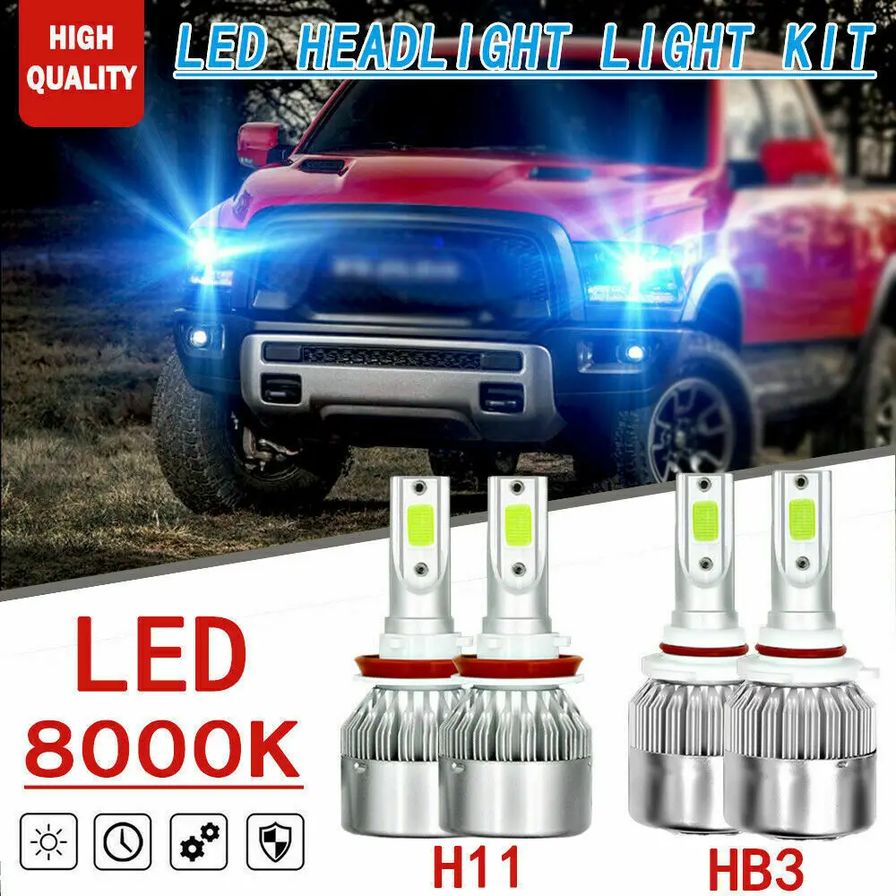 4 шт. 9005 H11 светодиодные фары для Dodge Ram 1500 2500 3500 2009-2018 8000K Ice
4 шт. 9005 H11 светодиодные фары для Dodge Ram 1500 2500 3500 2009-2018 8000K Ice