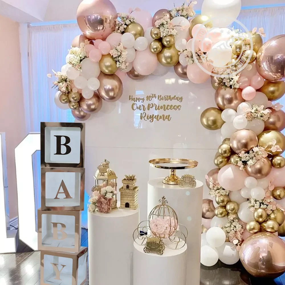 Rose Gold 30x30cm Transparent Baby Box Letter A-Z Box Girl Name 1st Birthday Party Decorations Wedding Bride Ballon Baby Shower
Rose Gold 30x30cm Transparent Baby Box Letter A-Z Box Girl Name 1st Birthday Party Decorations Wedding Bride Ballon Baby Shower