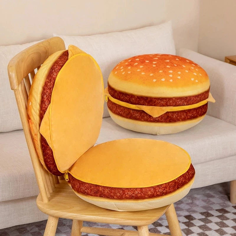 

Creative Funny 1pc 40cm Nice Simualtion Plush Food Bread Toast Hamburger Pillow Stuffed Food Toys Home Sofa Floor Cushion