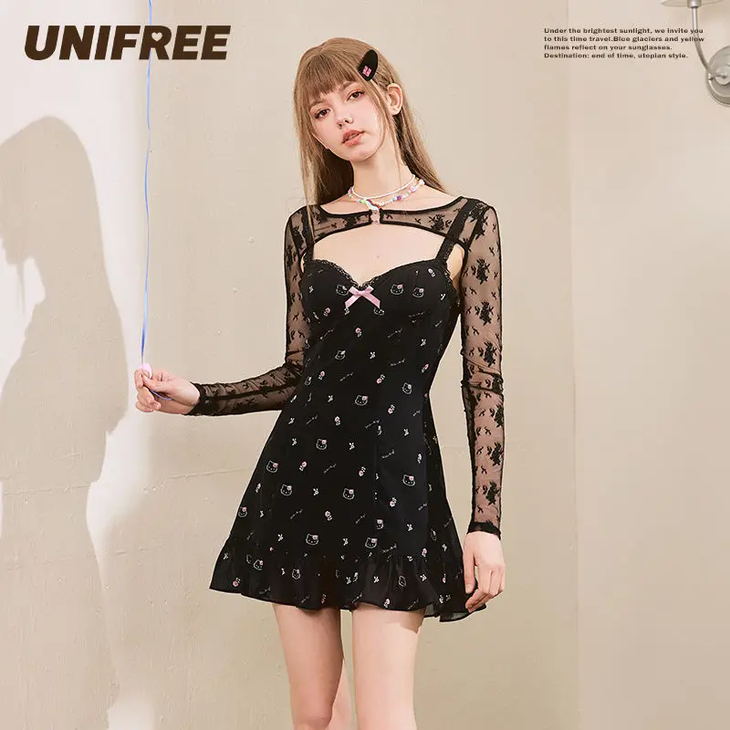 Anime Kawaii Sanrio Hello Kitty New Chiffon Dress French Floral Lace Sexy Suspender Skirt High-End Design Gift for Girlfriend
Anime Kawaii Sanrio Hello Kitty New Chiffon Dress French Floral Lace Sexy Suspender Skirt High-End Design Gift for Girlfriend