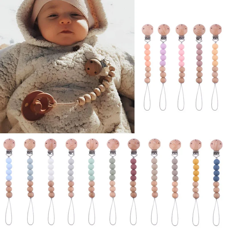 Baby Silicone Dummy Soother Chain Clips Teether Beech Beads Dummy Chain Holder Baby Teething Toy Baby Chew Newborn Pacifier Toys
Baby Silicone Dummy Soother Chain Clips Teether Beech Beads Dummy Chain Holder Baby Teething Toy Baby Chew Newborn Pacifier Toys