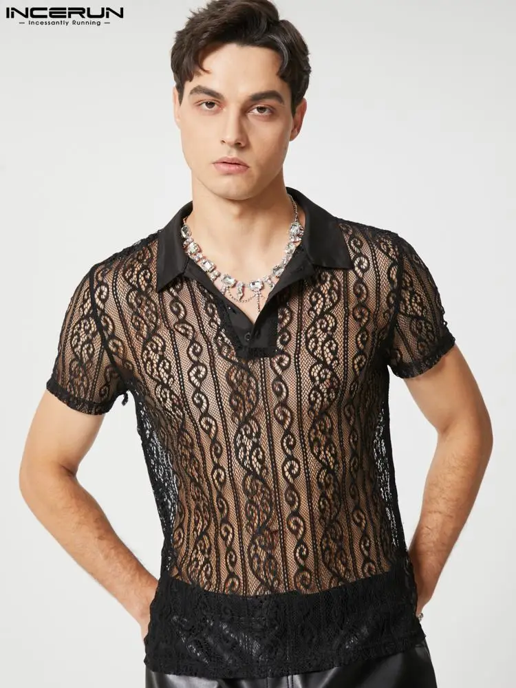 INCERUN Tops 2022 American Style New Men Lace Printing Blouse Casual Streetwear Male See-through Short Sleeve Lapel Shirts S-5XL
INCERUN Tops 2022 American Style New Men Lace Printing Blouse Casual Streetwear Male See-through Short Sleeve Lapel Shirts S-5XL
