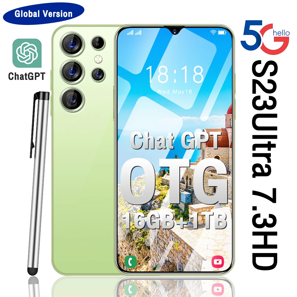 Global Version Unlocked S23 Ultra 7.3 Inch HD 2023 Brand New 16+1TB Full Screen android New Smart Cell Phone 5G Mobile Phones
Global Version Unlocked S23 Ultra 7.3 Inch HD 2023 Brand New 16+1TB Full Screen android New Smart Cell Phone 5G Mobile Phones