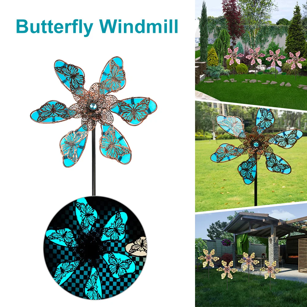 Garden Butterfly Wind Spinner Metal Wrought Iron Stakes Flower Butterfly Rotating Windmill Garden Lawn Yard Home Decoration
Garden Butterfly Wind Spinner Metal Wrought Iron Stakes Flower Butterfly Rotating Windmill Garden Lawn Yard Home Decoration