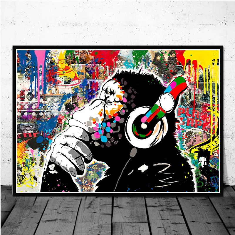 Граффити DJ обезьяна холст художественные плакаты и печать Бэнкси животные фотография для гостиной домашний декор
Граффити DJ обезьяна холст художественные плакаты и печать Бэнкси животные фотография для гостиной домашний декор