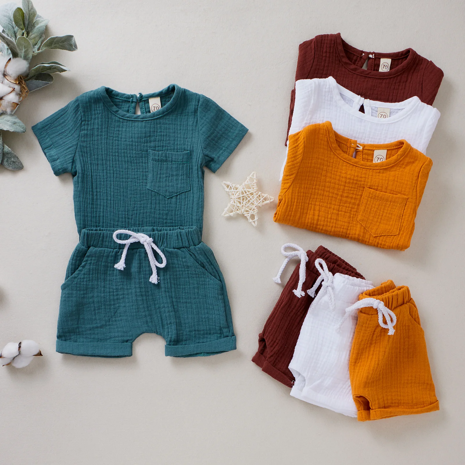 4 Colors Baby Boy Clothes Newborn Infant Clohing Sets Children Solid T-shirt + Shorts 2pcs Set Toddler Summer Casual Outfits
4 Colors Baby Boy Clothes Newborn Infant Clohing Sets Children Solid T-shirt + Shorts 2pcs Set Toddler Summer Casual Outfits