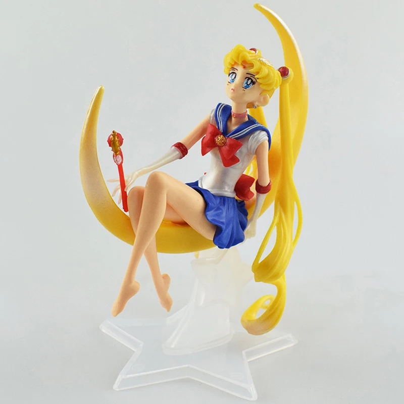 

Anime Sailor Moon Figure Sitting Decor Collection Pvc Model Action Figurines Doll Toys For Children Home Statue Cake Ornament