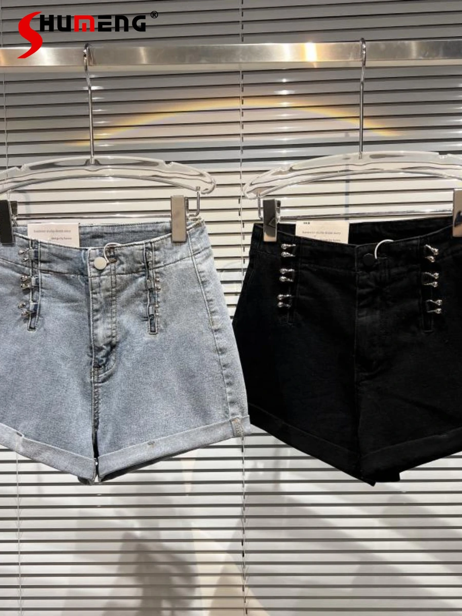 All-matching A-line Short Pants 2022 Summer New Metal Buckle Decorative Stretch Slim Jeans Women's Three-Point Denim Shorts
All-matching A-line Short Pants 2022 Summer New Metal Buckle Decorative Stretch Slim Jeans Women's Three-Point Denim Shorts