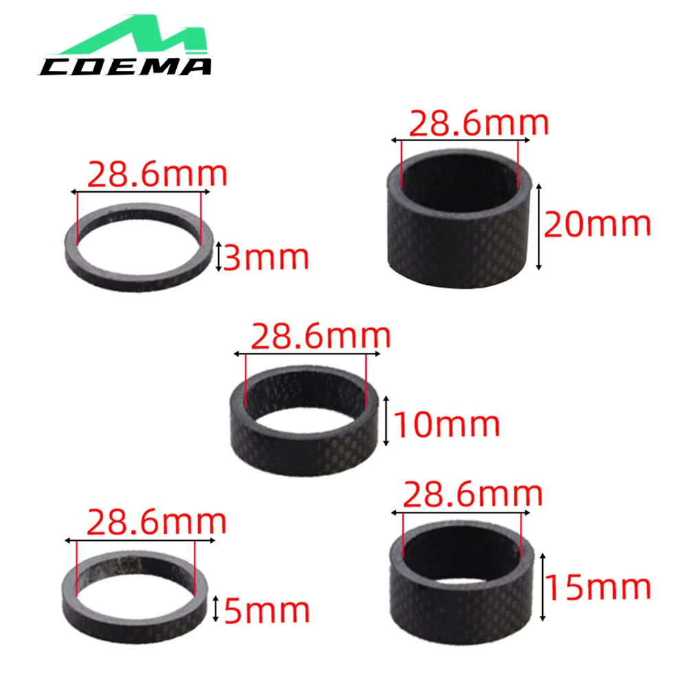 4/5PCS MTB Bike Carbon Washer 28.6mm*3/5/10/15/20mm Fork Bowl Set Washers 3K Handlebar Wrist Set Pad Spacer Cycling Bicyle Parts
4/5PCS MTB Bike Carbon Washer 28.6mm*3/5/10/15/20mm Fork Bowl Set Washers 3K Handlebar Wrist Set Pad Spacer Cycling Bicyle Parts