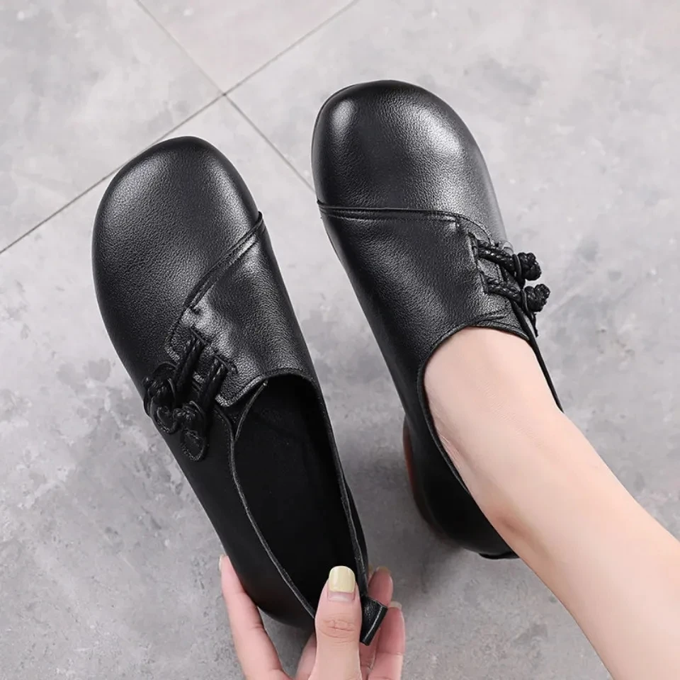 Women Round Toe Leather Shoes Spring Retro Loafers Ladies Sharp Female Shallow Slip-on Comfy Leisure Flats Sandals Zapatos mujer
Women Round Toe Leather Shoes Spring Retro Loafers Ladies Sharp Female Shallow Slip-on Comfy Leisure Flats Sandals Zapatos mujer