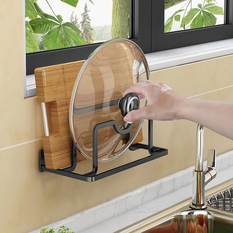 Punch-Free Chopping Board Pot Lid Storage Rack Metal Stainless Steel Wall-mounted Bracket Kitchen Organization Drop Shopp THK070
Punch-Free Chopping Board Pot Lid Storage Rack Metal Stainless Steel Wall-mounted Bracket Kitchen Organization Drop Shopp THK070