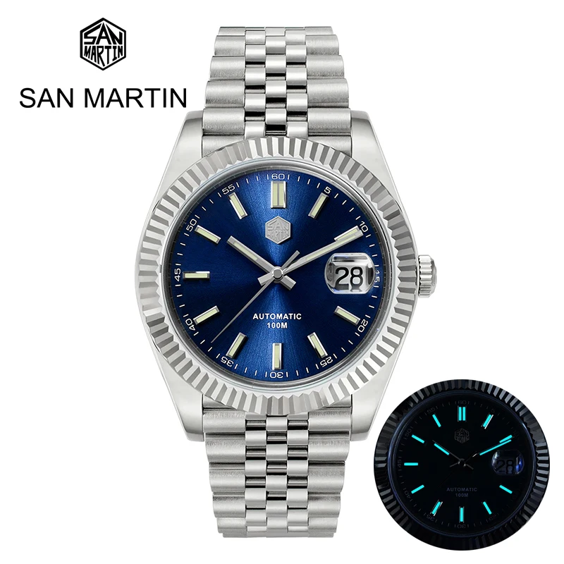 San Martin Watch Men Jubilee Bracelet Automatic Mechanical Watches Sapphire Date Window Waterproof 100M Diver Luxury Top Brand
San Martin Watch Men Jubilee Bracelet Automatic Mechanical Watches Sapphire Date Window Waterproof 100M Diver Luxury Top Brand