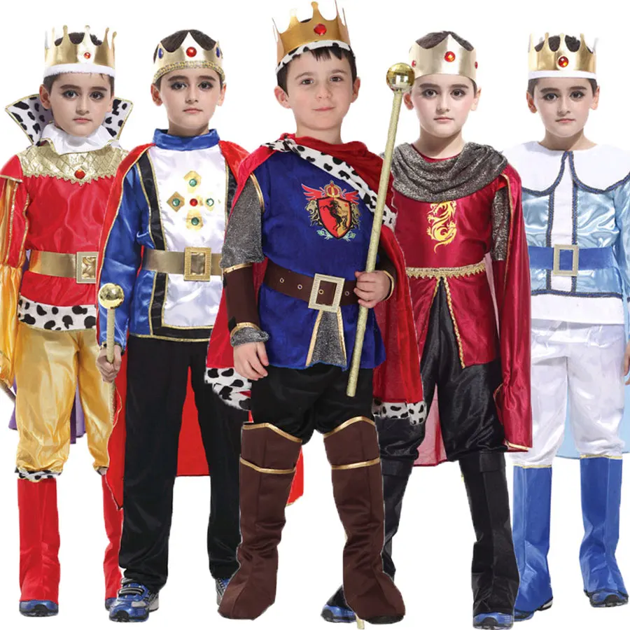 

Kids Halloween Purim Carnival The King Prince Costume For Boy Boys Children Fantasia Infantil Cosplay Clothing Set