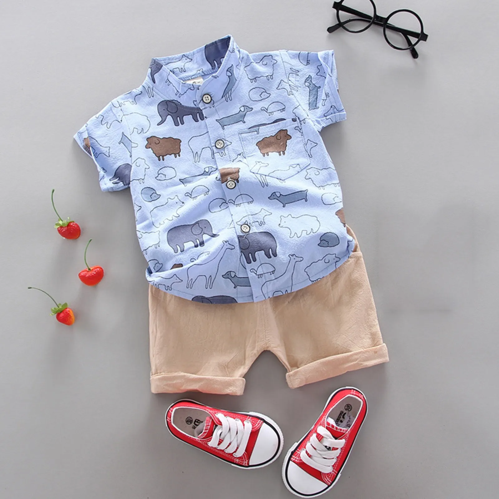 Summer Baby Boys Clothes Sets Kids Cartoon Elephant Print T-shit Cotton Linen Shorts 2pcs Children Suits Summer Tracksuits 
Summer Baby Boys Clothes Sets Kids Cartoon Elephant Print T-shit Cotton Linen Shorts 2pcs Children Suits Summer Tracksuits
