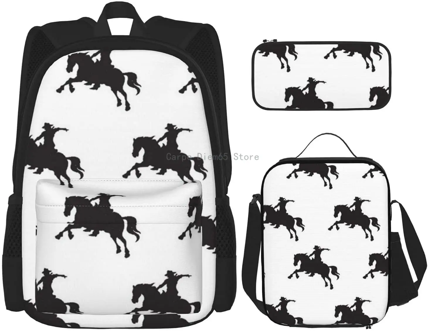 Horse Riding Backpack Set 3-Piece Teen Boys Girls Backpack Messenger Lunch Bag Pencil Case Set
Horse Riding Backpack Set 3-Piece Teen Boys Girls Backpack Messenger Lunch Bag Pencil Case Set