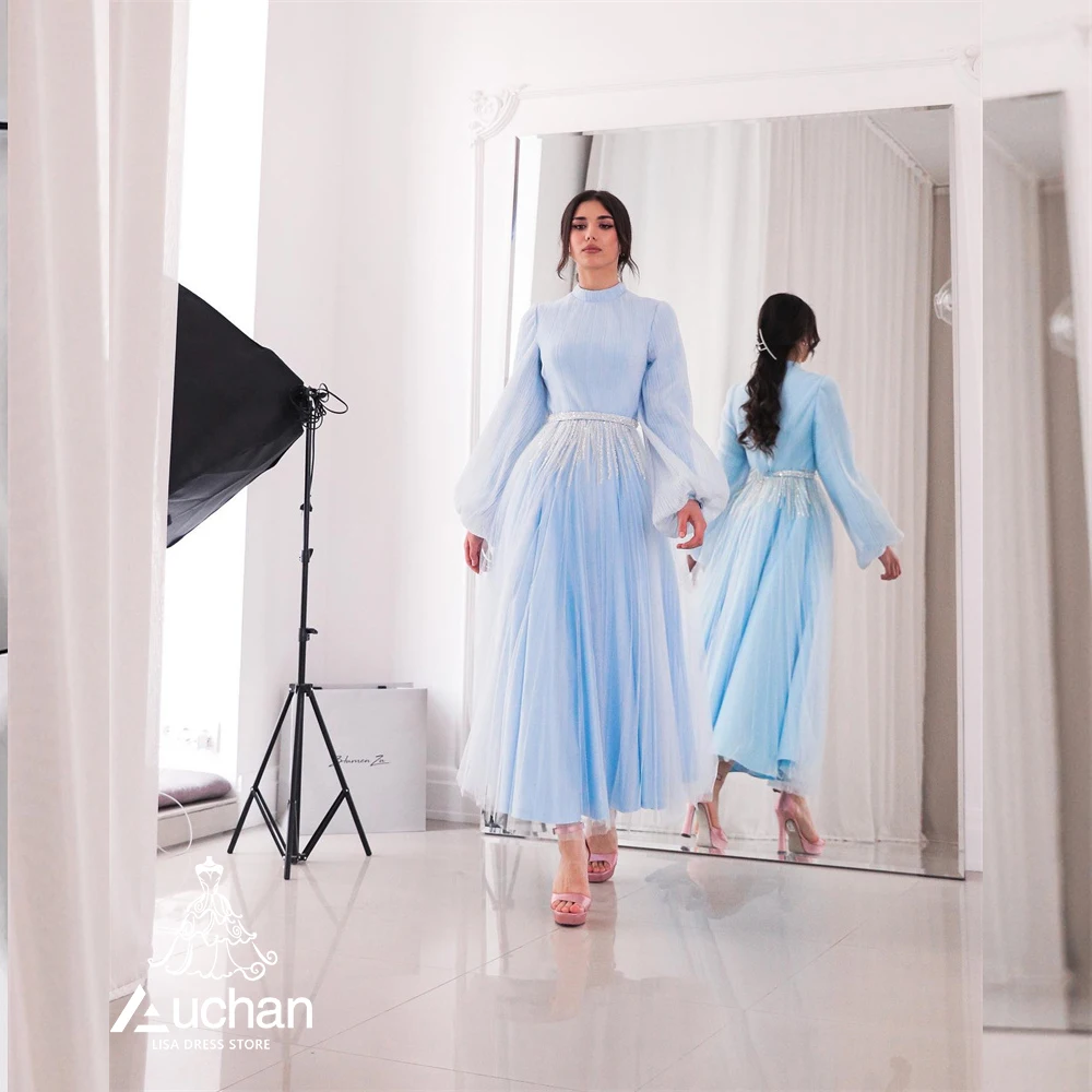 Auchan Lisa Blue High Neck Prom Dress Ankle Length Long Sleeve Evening Dress Summer Elegant Wedding Party Gowns For Women 2023
Auchan Lisa Blue High Neck Prom Dress Ankle Length Long Sleeve Evening Dress Summer Elegant Wedding Party Gowns For Women 2023