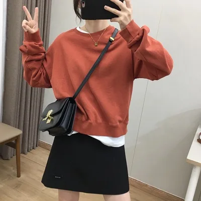 AWomen's show white vitality and age-reducing solid color pullover autumn looped wool short top
AWomen's show white vitality and age-reducing solid color pullover autumn looped wool short top