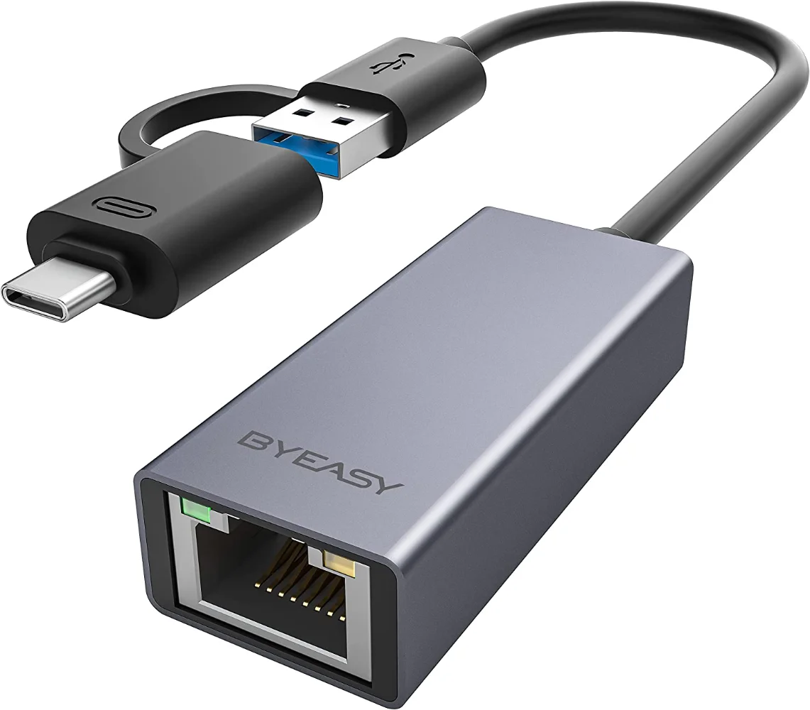 USB to Ethernet Adapter, USB C to Ethernet RJ45 Adapter, Gigabit LAN Network Adapter Supporting 10/100/1000 Mbps for MacBook Pro
USB to Ethernet Adapter, USB C to Ethernet RJ45 Adapter, Gigabit LAN Network Adapter Supporting 10/100/1000 Mbps for MacBook Pro