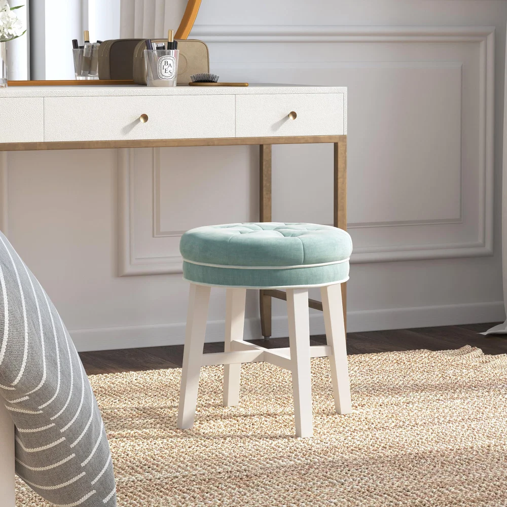 BOUSSAC Sophia Tufted Upholstered Backless Vanity Stool In Spa Blue, Bedroom Chair, Light Luxury, Girly Heart, Table Makeup
BOUSSAC Sophia Tufted Upholstered Backless Vanity Stool In Spa Blue, Bedroom Chair, Light Luxury, Girly Heart, Table Makeup