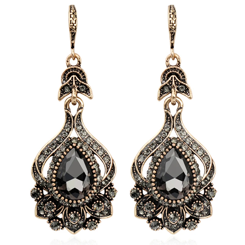 New Hot Fine Jewelry Selling Earrings Luxury Grey Crystal Women Antique Gold Beach Party Drop Earrings Ear Hook Vintage Jewelry
New Hot Fine Jewelry Selling Earrings Luxury Grey Crystal Women Antique Gold Beach Party Drop Earrings Ear Hook Vintage Jewelry