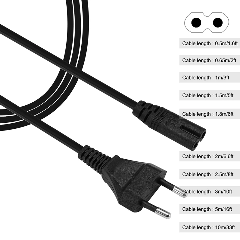 0.5-5m TV Power Cord C7 AC Power Cable EU Plug Extension Cords For Samsung Power Supply Adapter Radio XBOX One S Battery Charger
0.5-5m TV Power Cord C7 AC Power Cable EU Plug Extension Cords For Samsung Power Supply Adapter Radio XBOX One S Battery Charger