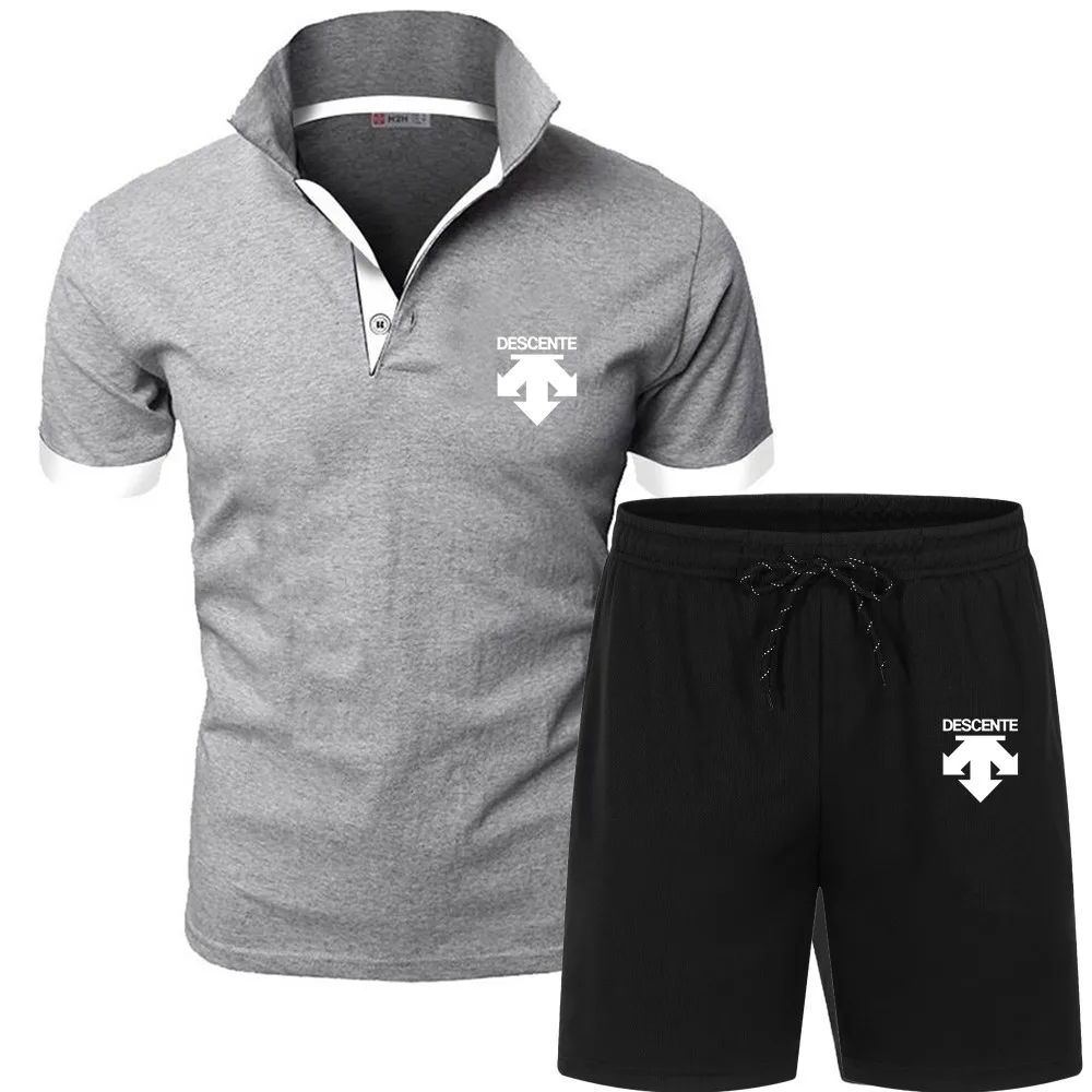 2023 New Mens Tracksuit Suit Summer short sleeve Thin Polo Shirt+Sport Shorts 2 Piece Men Solid Set Casual Jogging Sportswear
2023 New Mens Tracksuit Suit Summer short sleeve Thin Polo Shirt+Sport Shorts 2 Piece Men Solid Set Casual Jogging Sportswear
