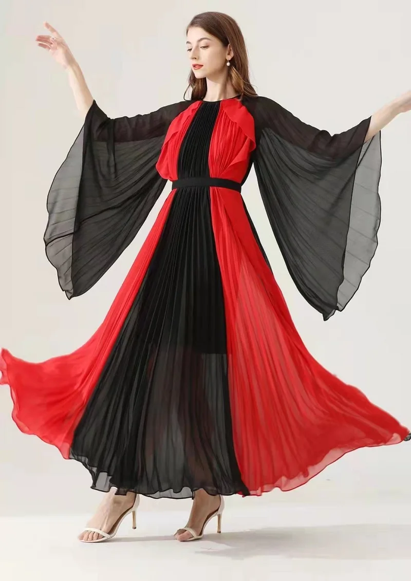 Top Quality New 2023 Spring Long Party Evening Women Dresses Color Block Patchwork Flare Sleeve Elegant Red Yellow Maxi Dress
Top Quality New 2023 Spring Long Party Evening Women Dresses Color Block Patchwork Flare Sleeve Elegant Red Yellow Maxi Dress