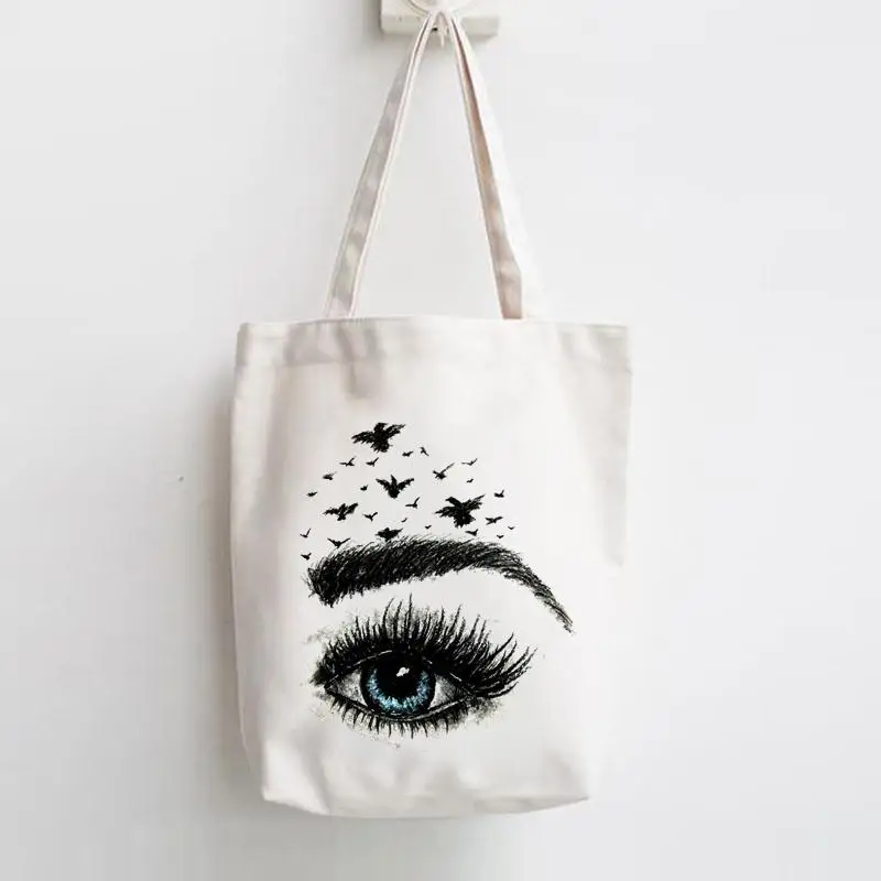 Eye Lashes 90s Watercolor Print Shopper Handbags Shoulder Canvas Bags Casual Shopping Girls Women Elegant Trend Cute Tote Bag 
Eye Lashes 90s Watercolor Print Shopper Handbags Shoulder Canvas Bags Casual Shopping Girls Women Elegant Trend Cute Tote Bag