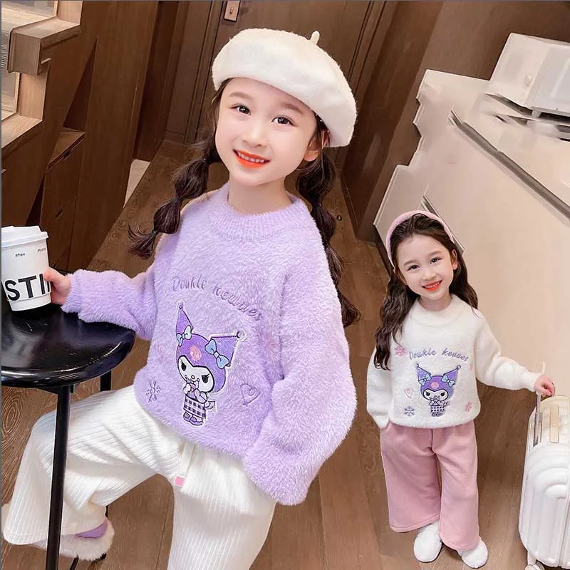 Kawaii Kuromi Kids Sweater Winter Cartoon Animation Round Neck Pullover Warm and Comfortable Bottoming Shirt 3~8 Years Old Tops
Kawaii Kuromi Kids Sweater Winter Cartoon Animation Round Neck Pullover Warm and Comfortable Bottoming Shirt 3~8 Years Old Tops