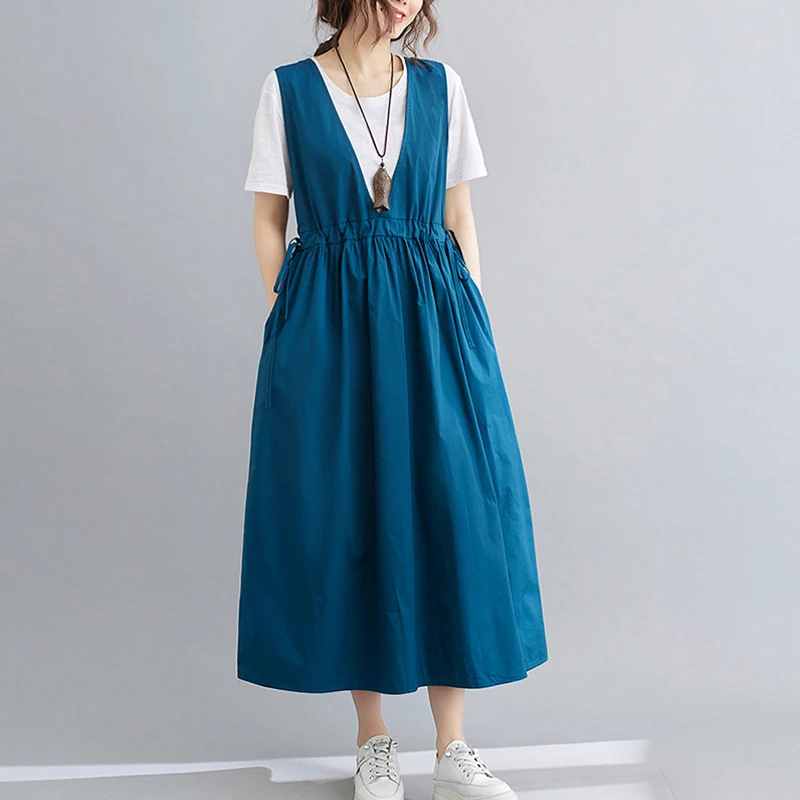 Женское платье без рукавов Johnature, однотонное Повседневное платье с V-образным вырезом, высокой талией и кулиской, в Корейском стиле, Летний с...
Женское платье без рукавов Johnature, однотонное Повседневное платье с V-образным вырезом, высокой талией и кулиской, в Корейском стиле, Летний с...