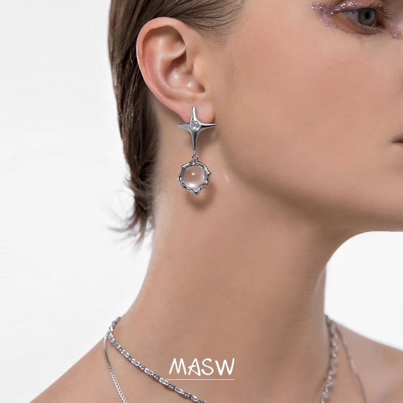 MASW Trendy Jewelry Cool Star Earrings Popular Style Luxury Design High Quality Brass Zircon Drop Earrings For Women Party Gift
MASW Trendy Jewelry Cool Star Earrings Popular Style Luxury Design High Quality Brass Zircon Drop Earrings For Women Party Gift