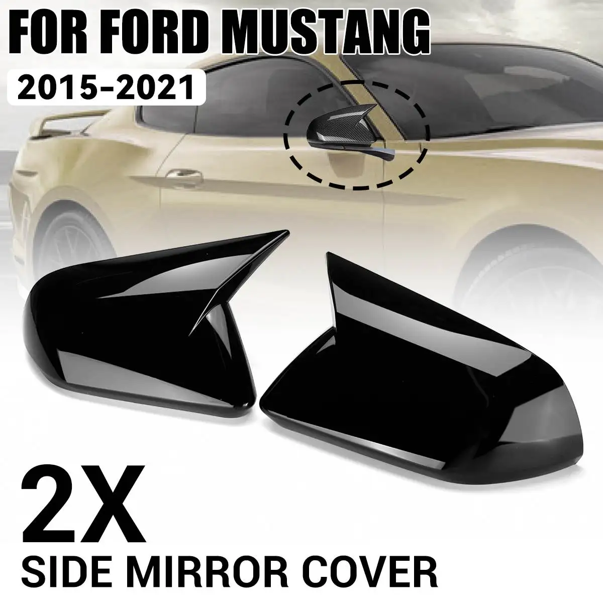 

Боковое зеркало заднего вида, Обложка, внешняя дверь, задний вид, фотоотделка, наклейка из углеродного волокна, внешний вид для Ford For Mustang 2015-2021