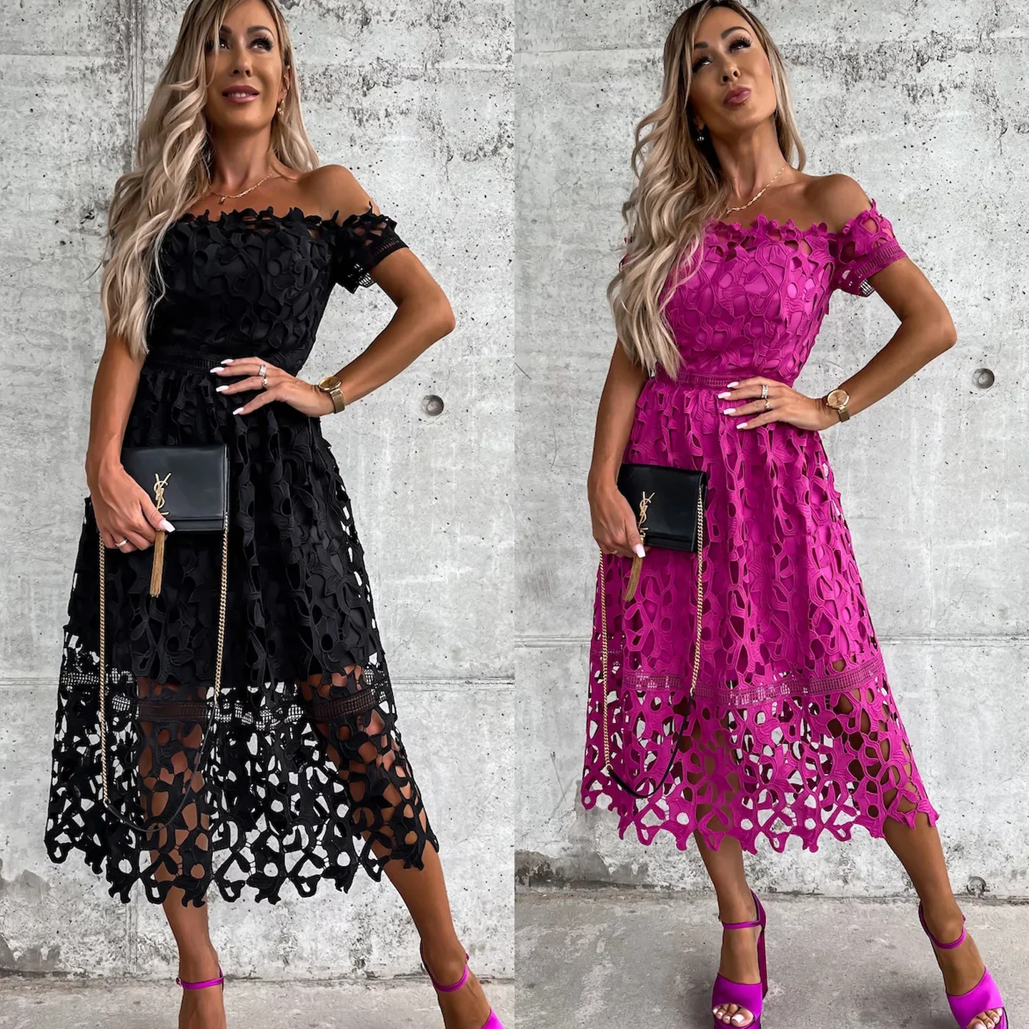 Retro Solid Hollow Out Lace Dress Elegant short Sleeve Tennis Beach Dress Spring Sexy Midi Dress Robe Mujer
Retro Solid Hollow Out Lace Dress Elegant short Sleeve Tennis Beach Dress Spring Sexy Midi Dress Robe Mujer