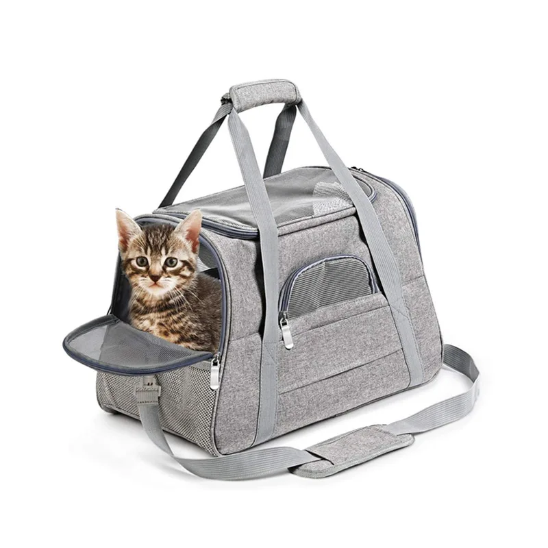 

Cat Carriers Bag Portable Outgoing Travel Pets Handbag with Locking Safety Zippers Breathable Foldable Bag Cat Dog Carrier Bags