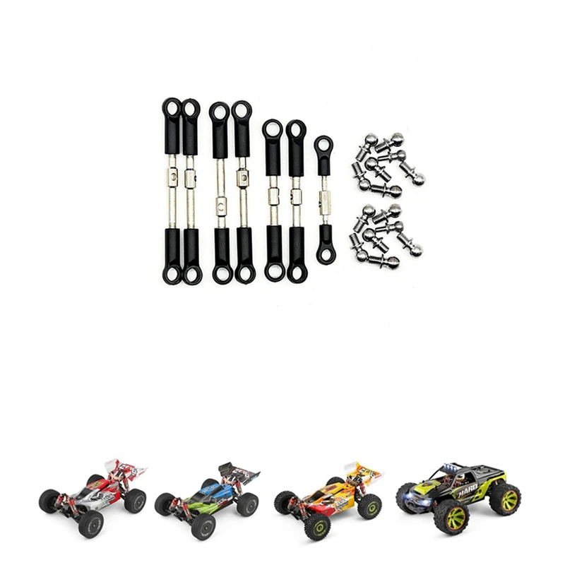 14Pcs Front Rear Tie Rod Servo Link Rod With Ball Head Screw For Wltoys 144001 144010 124017 124019 RC Car Spare Parts
14Pcs Front Rear Tie Rod Servo Link Rod With Ball Head Screw For Wltoys 144001 144010 124017 124019 RC Car Spare Parts