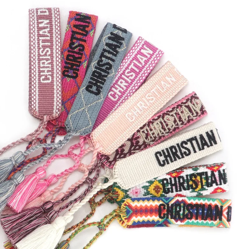 BONLAVIE Embroidered Wrist Band Tassel Letter Braided Bracelet Women Woven Tassel Jewelry 160 Colors Wholesale HIGH Quality
BONLAVIE Embroidered Wrist Band Tassel Letter Braided Bracelet Women Woven Tassel Jewelry 160 Colors Wholesale HIGH Quality