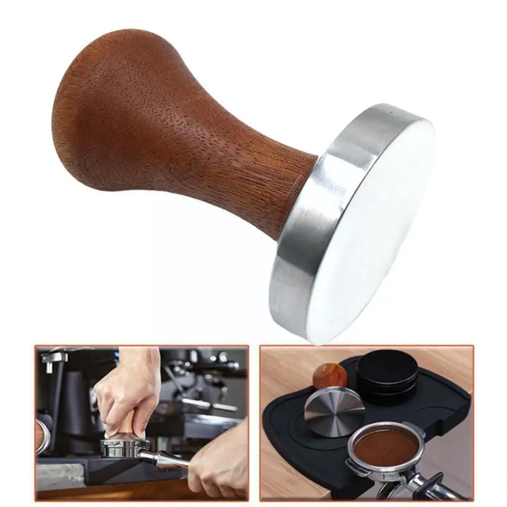 

Коврик для порошка, молоток для распыления кофе, молоток для прессования кофе с деревянной ручкой для эспрессо 51 мм/53 мм/58 мм, Темпер N1D4