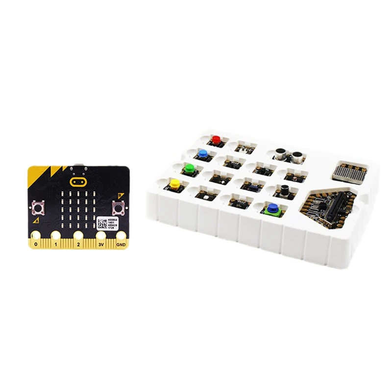 BBC Micro:Bit 2,2 V, бесплатный стартовый комплект, макетная плата, источник питания, светодиодный матричный набор электроники с обучающим руководством для начинающих
BBC Micro:Bit 2,2 V, бесплатный стартовый комплект, макетная плата, источник питания, светодиодный матричный набор электроники с обучающим руководством для начинающих