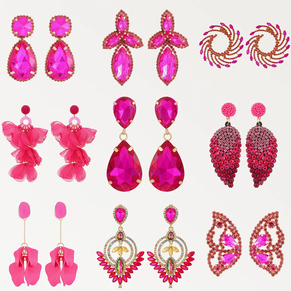 Elegant Sweet Rose Red Long Dangle Earrings For Women Charm Flower Butterfly Geometric Unique Statement Jewelry Accessories 
Elegant Sweet Rose Red Long Dangle Earrings For Women Charm Flower Butterfly Geometric Unique Statement Jewelry Accessories