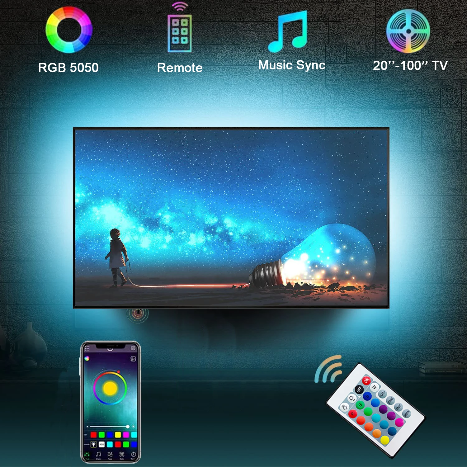 Led Strip Light USB Bluetooth RGB 5050 Led Tape Flexiable Ribbon for TV Backlight PC Background Lighting Diode Tape
Led Strip Light USB Bluetooth RGB 5050 Led Tape Flexiable Ribbon for TV Backlight PC Background Lighting Diode Tape
