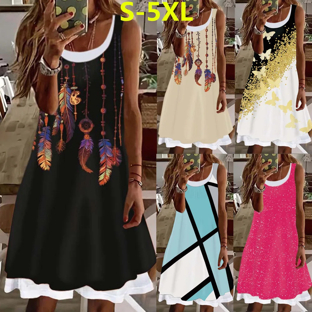 Summer Women's Dreamcatcher Printed Painting Dress Knee Length V Neck Short Sleeves Dresses A Line Casual Oversized Dress New
Summer Women's Dreamcatcher Printed Painting Dress Knee Length V Neck Short Sleeves Dresses A Line Casual Oversized Dress New