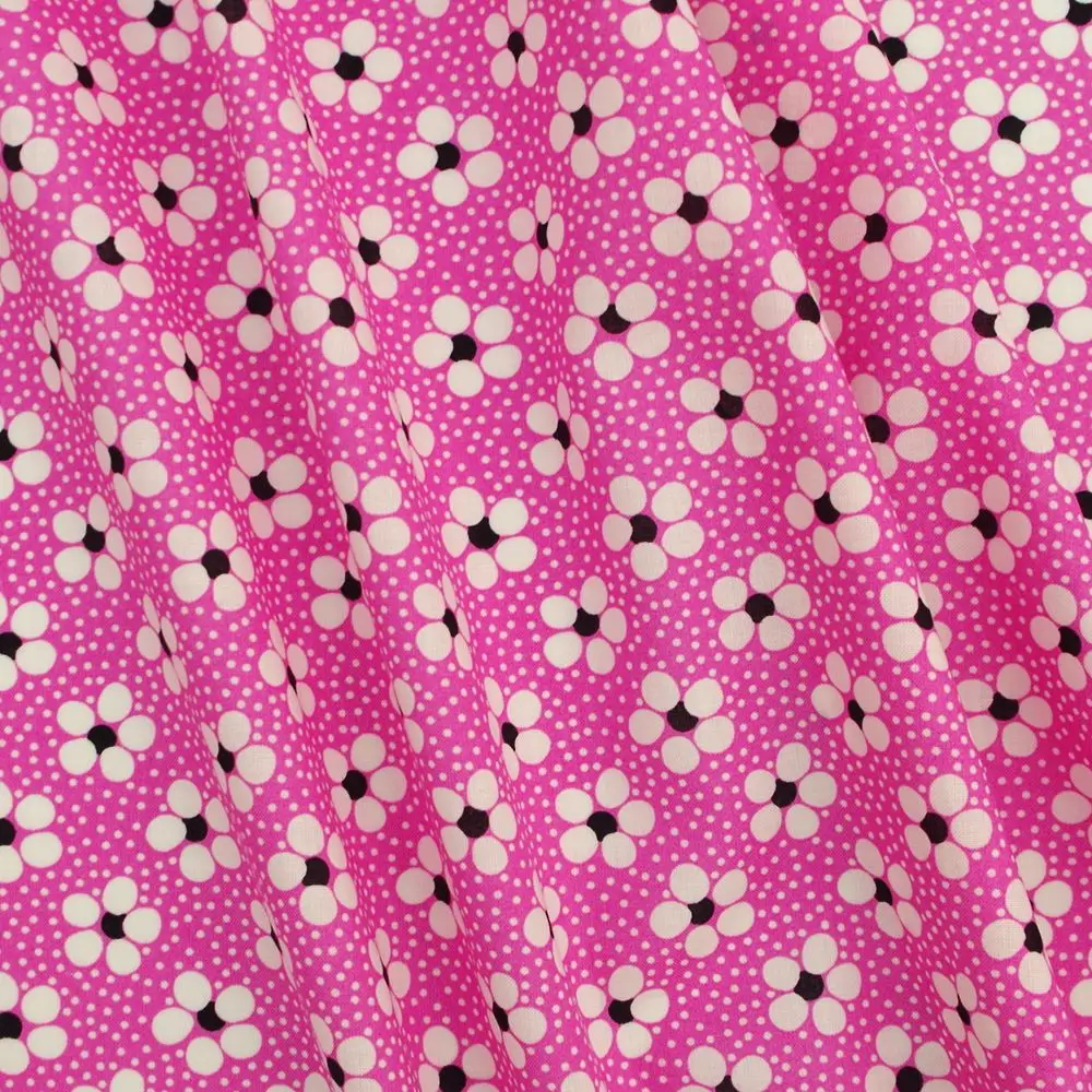 1 Yard Cotton Woven Fabric For Cloth, Bag, Bedding, Flower and Dot on Pink Background, Width=145cm 
1 Yard Cotton Woven Fabric For Cloth, Bag, Bedding, Flower and Dot on Pink Background, Width=145cm