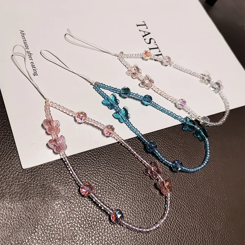 Short Wrist Chain Hand-beaded Chain Crystal Butterfly Beads Pendant Small Beads Phone Anti-lost Lanyard Key Mobile Phone Lanyard
Short Wrist Chain Hand-beaded Chain Crystal Butterfly Beads Pendant Small Beads Phone Anti-lost Lanyard Key Mobile Phone Lanyard