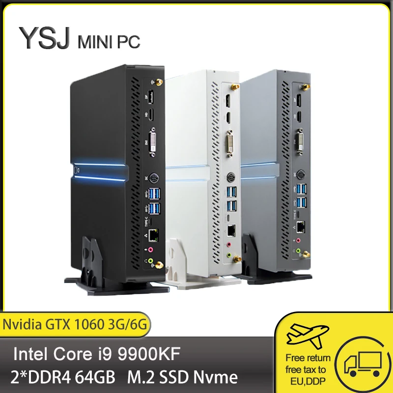 YSJMNPC Gamer Mini PC Intel Core I9 9900KF i7 9700KF GTX 1060 6G Desktop Computer Windows10 2*DDR4 MAX 64GB 2TB NVMe HDMI DP 4K
YSJMNPC Gamer Mini PC Intel Core I9 9900KF i7 9700KF GTX 1060 6G Desktop Computer Windows10 2*DDR4 MAX 64GB 2TB NVMe HDMI DP 4K